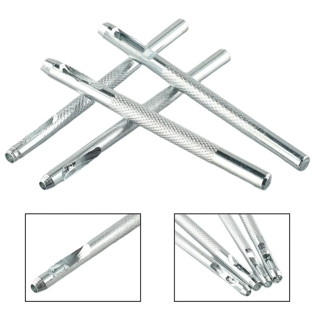 4 Pcs Leather Round Shape Hole Punch Punchers Kit Belt Watch Band Hollow DIY Drill Equipment Steel Galvanized 71mm Silver
