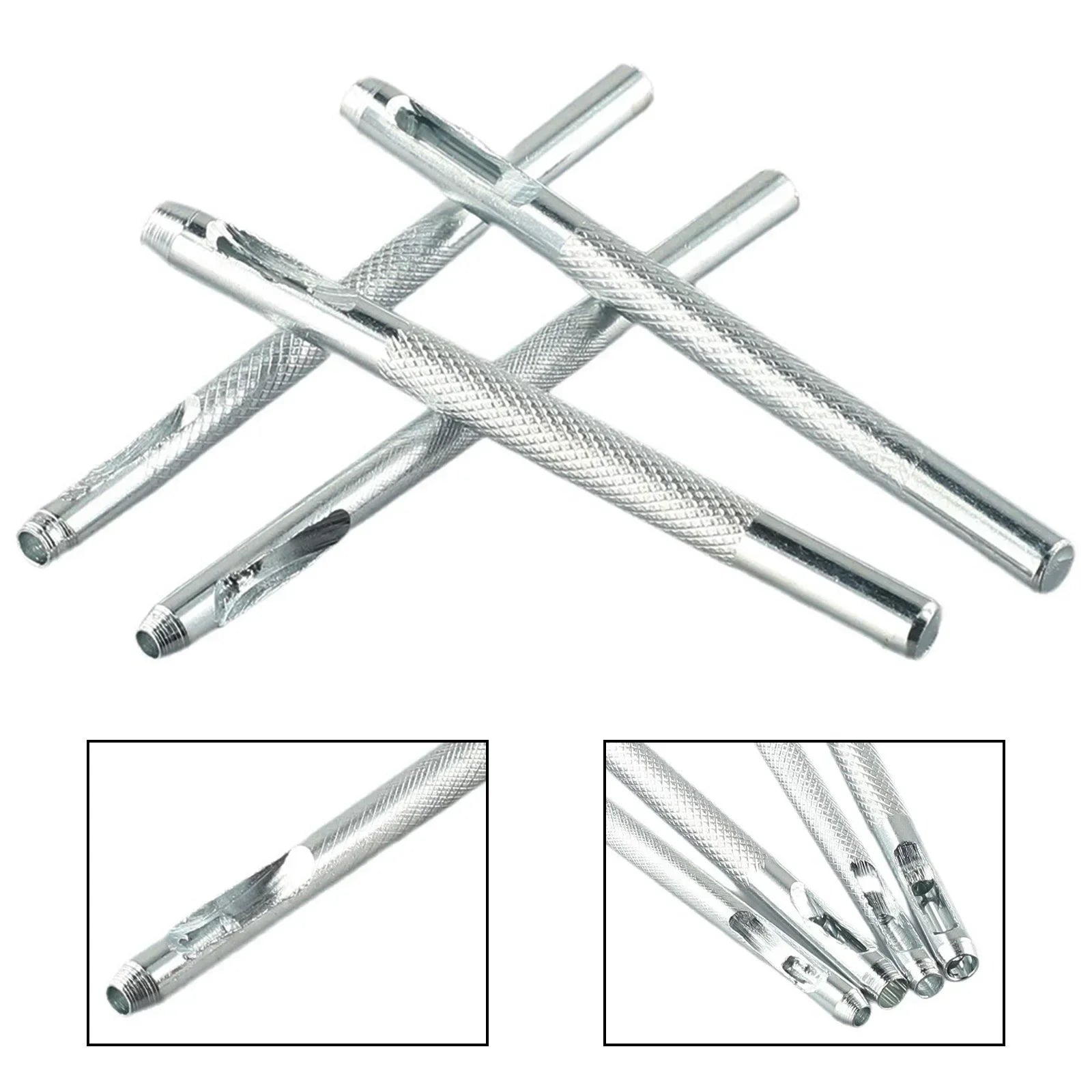 4 Pcs Leather Round Shape Hole Punch Punchers Kit Belt Watch Band Hollow DIY Drill Equipment Steel Galvanized 71mm Silver