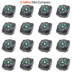 5/10/16Pcs Mini Pocket Oil Filled Compass Portable Wristband Compass  Detachable Outdoor Camping Hiking Travel Navigation Tool