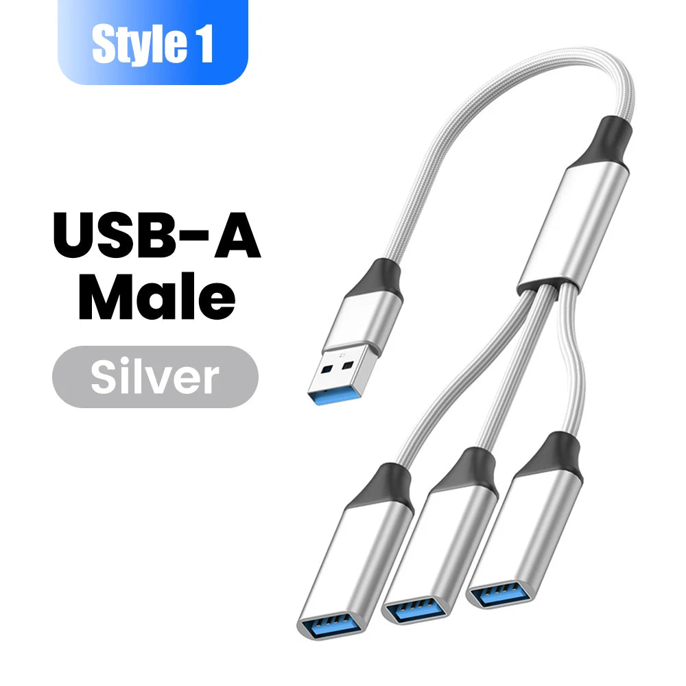 Multifunctional 3 in 1 USB Type C Hub Extensions OTG Adapter Fast Data Transfer Adapter For PC Laptop Macbook HUB Splitter Cable