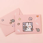 10pcs Japanese Cute Style Paper Envelopes Bear Rabbit Blessing Thank Envelope Cartoon Decoration Letter Paper Greeting Gift Card