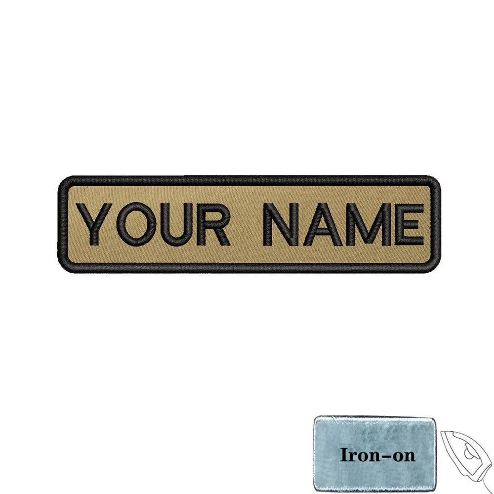 1PC 10cmX2.5cm Custom Personalized Name number Patch Stripes Badge tags chevrons Armband Iron On Or Hook Loop embroidered