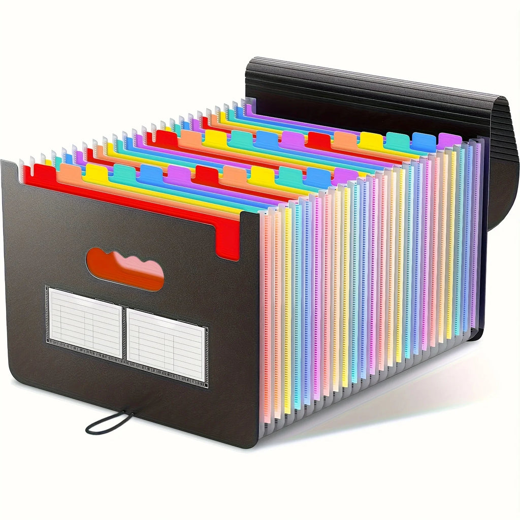 25/13 Pockets Plastic Three Sided Sealed Hanging Rope Flip Organ Bag A4 Multi-layer Folder Office File Storage Bag