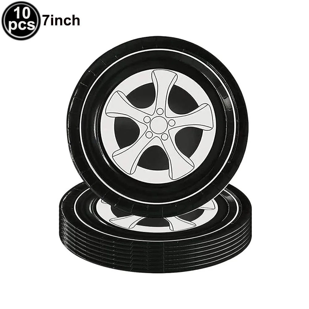 Race Car Party Plates Cup Napkins Race Track Party Supplies Racing Sports Themed Tableware for Kids Boys Birthday Home Decors
