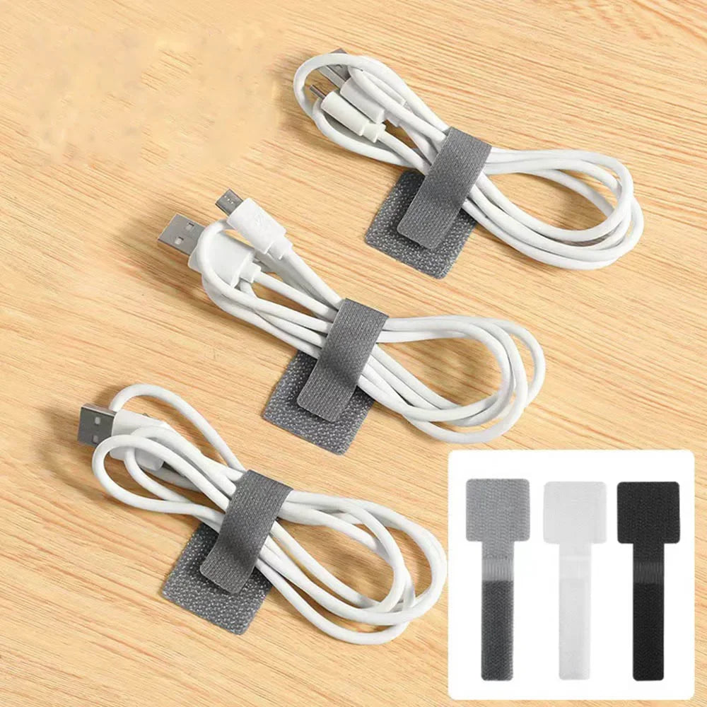 Reusable Cable Ties Fastening Wire Organizer Cord Rope Holder Self Adhesive Adjustable Cord Organizer Straps Desk Management