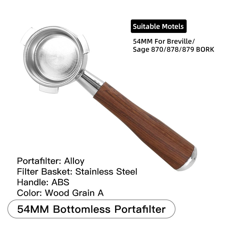 54mm Coffee Bottomless Portafilter Naked For Breville Sage 870 878 880 Filter Basket Barista Tools Espresso Machine Accessories