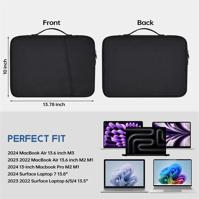 Waterproof Shockproof Handle Bag Laptop Sleeve Case for Macbook Air 11 12 13 13.6 Inch M4 M3 M2 Chip Mac Book Cover 2026