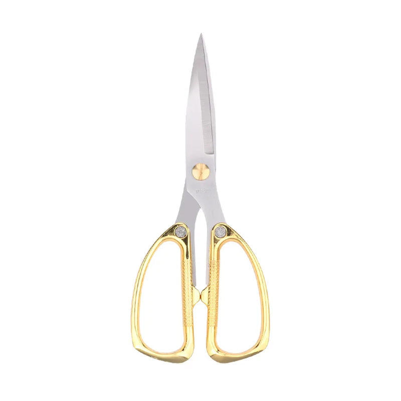 Multi-Purpose Diamond Pattern Stainless Steel Household Scissors Alloy Handle Powerful Shears for Home Craft Office Use