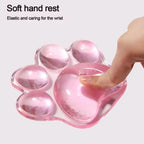 Mouse Pad Wrist Rest Transparent Wrist Guard Cute Cat's Paw Shaped Mouse Pad Non Slip Protection Hand Support Desktop Laptop