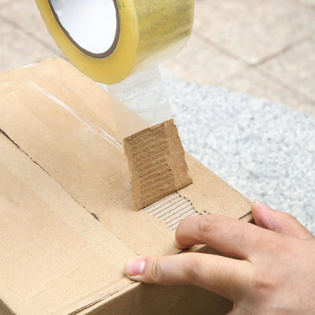 (2Pcs)48mm * 110M Transparent Yellow, Transparent White Tape for Express Packaging of Large Rolls and Thick Box Sealing