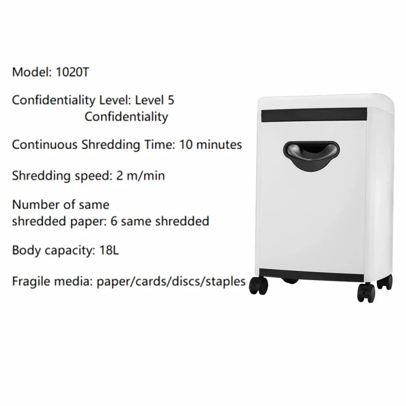 Upgrade Shredder High-power German Standard 5-level Confidential Manual Electric Office Low-noise Home 2m/min 18L Large-capacity