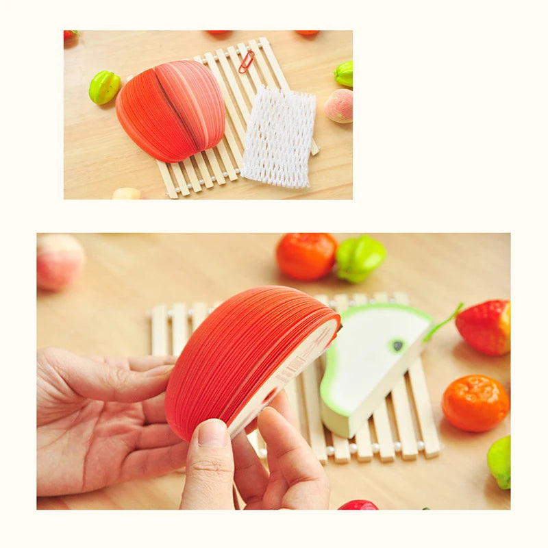 Creative Apple Sticky Notes DIY Sticky Notes, Fruit Sticky Notes Pear Office and Study Message Sticky Notes