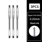 Hyper Fine Point，0.25mm,0.3mm,0.4mm，Gel Ink Pen， Black Ink,Smooth Writing for Teachers Office & School Supplies