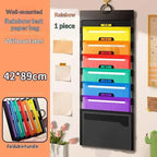 File Organizer Folder Hanging Long Size Bond Paper Wall-Mounted Rainbow Classification Large Capacity Office Folder