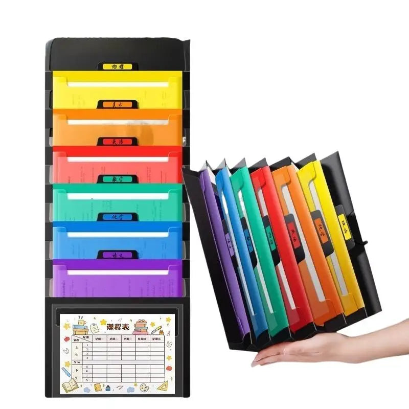 New! File Organizer Folder Hanging Long Size Bond Paper Wall-Mounted Rainbow Classification Large Capacity Office Folder