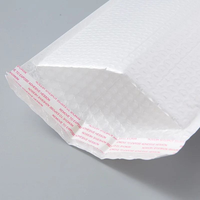 10Pcs Long Strip Bubble Bag Composite Pearl Film Bubble Envelope White Plastic Packing Courier Bags Waterproof Padded Envelopes