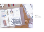 A5A6  5Pcs Binder Zipper Folders For 6-Ring Notebook Binder Transparent Loose Leaf Document Filing Bags