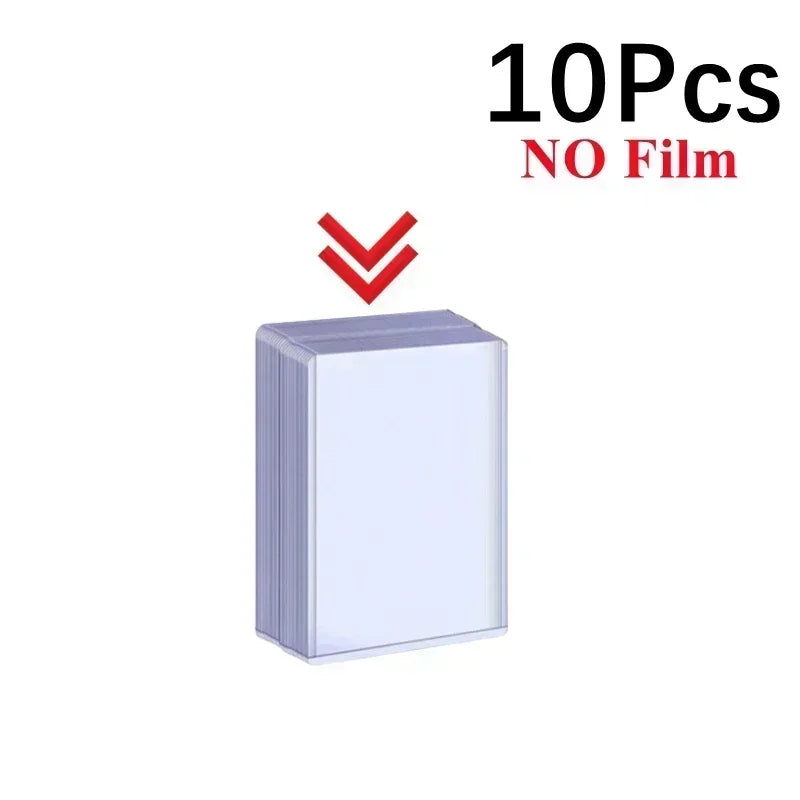 50/1Pcs Transparent Card Sleeve with Protective Film Clear Card Holder Idol Photo Game Baseball Card Holders Cover 35PT 3"x4"