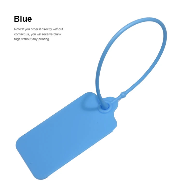 100Pcs Custom Logo Disposable Plastic Security Seals Hang Tags for Clothing Shoes Bags 220mm 8.66"