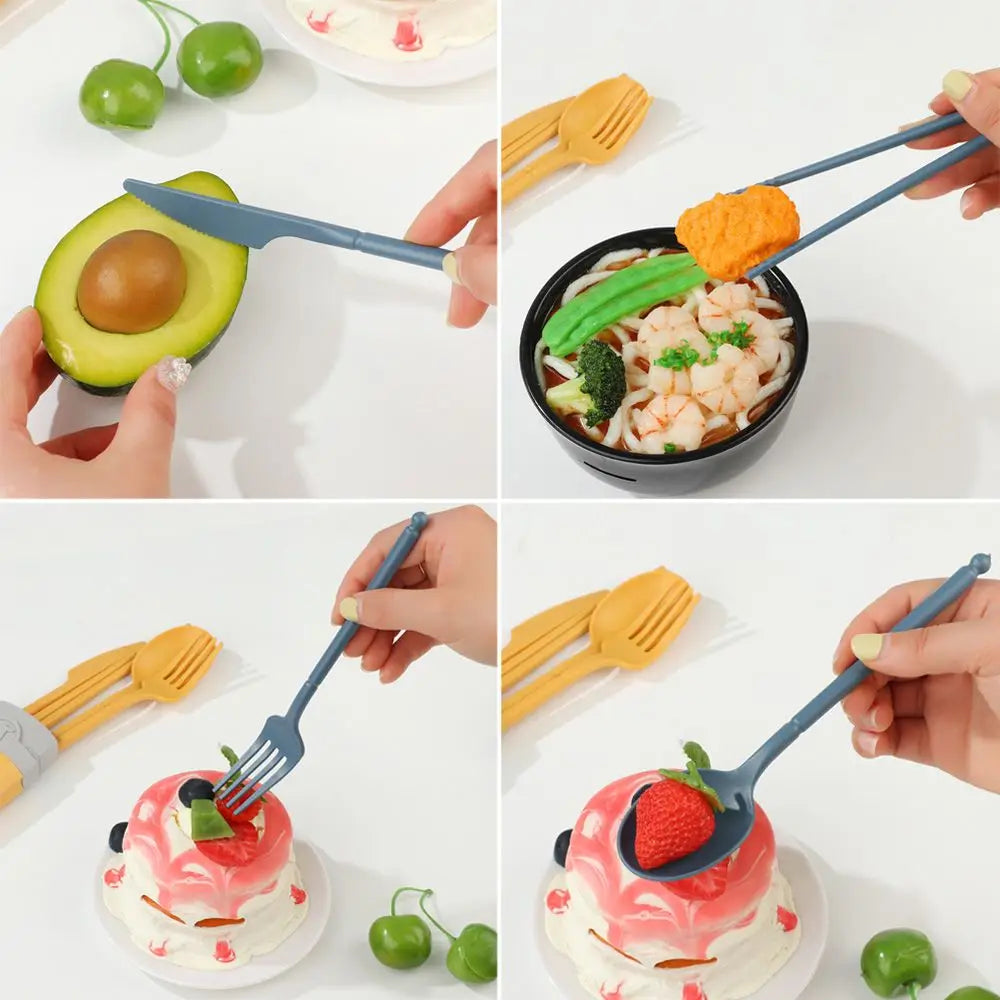 Wheat Straw Portable Reusable Spoon Fork Spoon Portable Cutlery Sets With Case Tableware Set