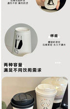 50 Sets of Coffee Packaging Cups Thickened and Heat-resistant Disposable Paper Cups Handdrawn Boys and Girls Juice Milk Mug