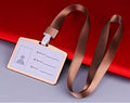 Fashion Card Cover Women Lanyard Aluminum Alloy Work ID Card Holder Business Work Card ID Badge Holder Metal Bags Case