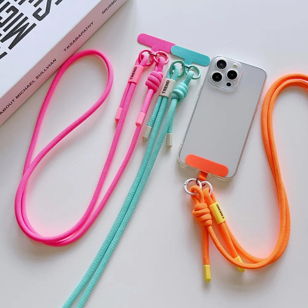 Candy Color Colorful Adjustable Long Lanyard for Mobile Cell Phone Crossbody Anti-Lost Strap Hanging Rope Universal Necklace