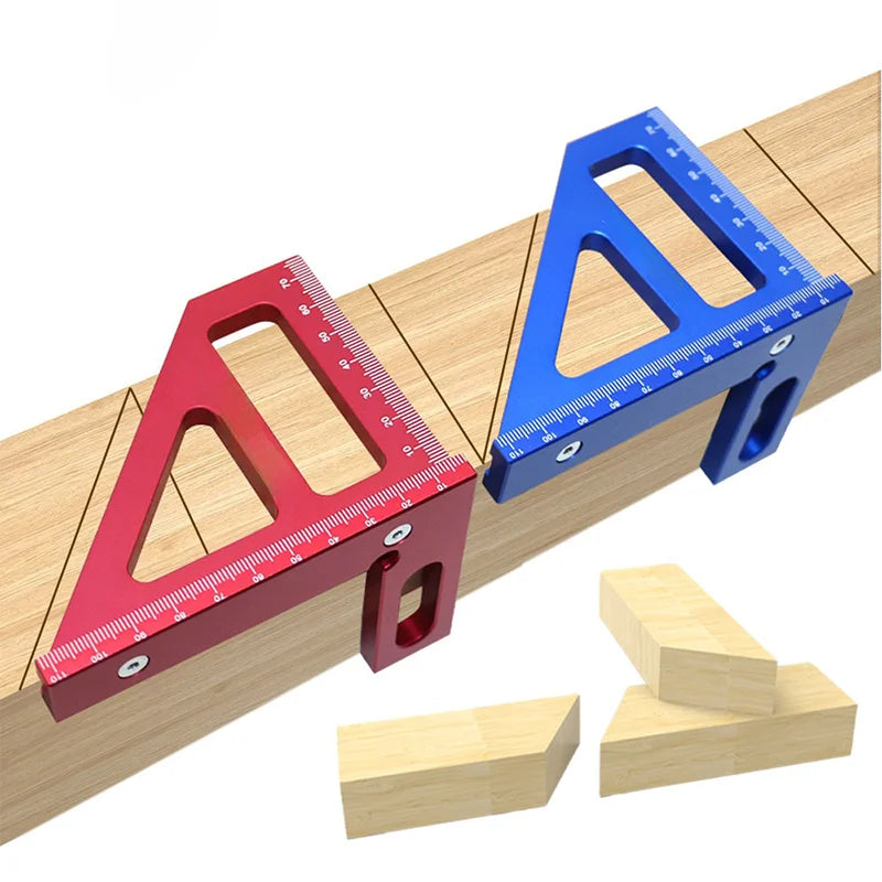 1pc Woodworking Squares and Protractors, Aluminum Alloy Beveled Triangles, High-Precision Layout Measurement Tools.