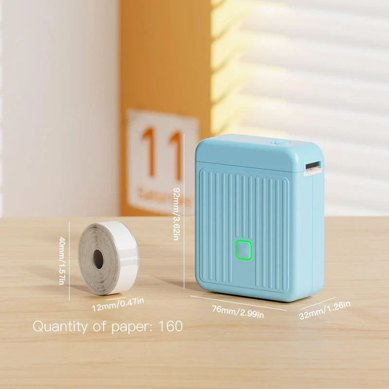 DOLEWA T01 Label Printer Portable Mini Thermal Printer Without Ink Bluetooth Wireless Labeling Machine DIY Barcode Sticker