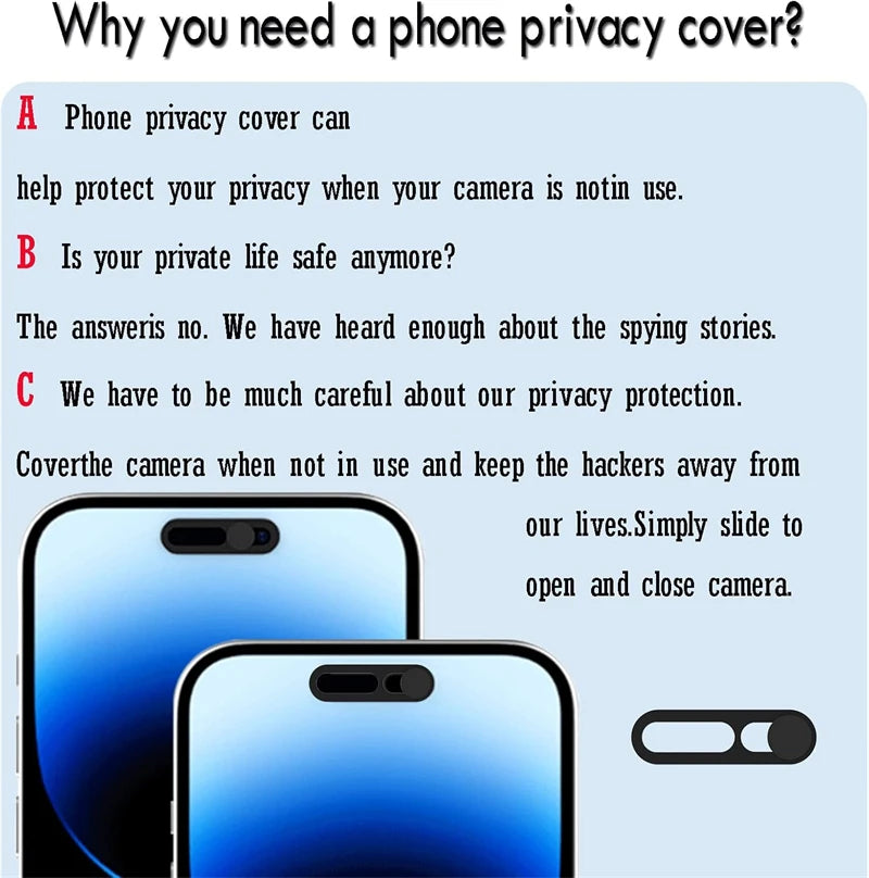 2PCS WebCam Cover Antispy Front Camera Lens Privacy Slider Protector for IPhone 17 Air 16 15 Pro Max Plus 17Pro Web Cam Sticker