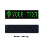 Skull Logo 10X2.5cm Embroidery Custom Name Text Patch Stripes Badge Iron On Or  Patches