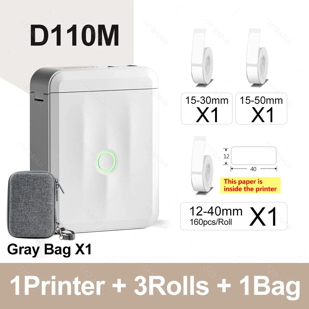 Niimbot D110 Label Printer Bluetooth Mini Adhesive Portable Smart Label Maker UV Without Ink For Office School Labeling Machine