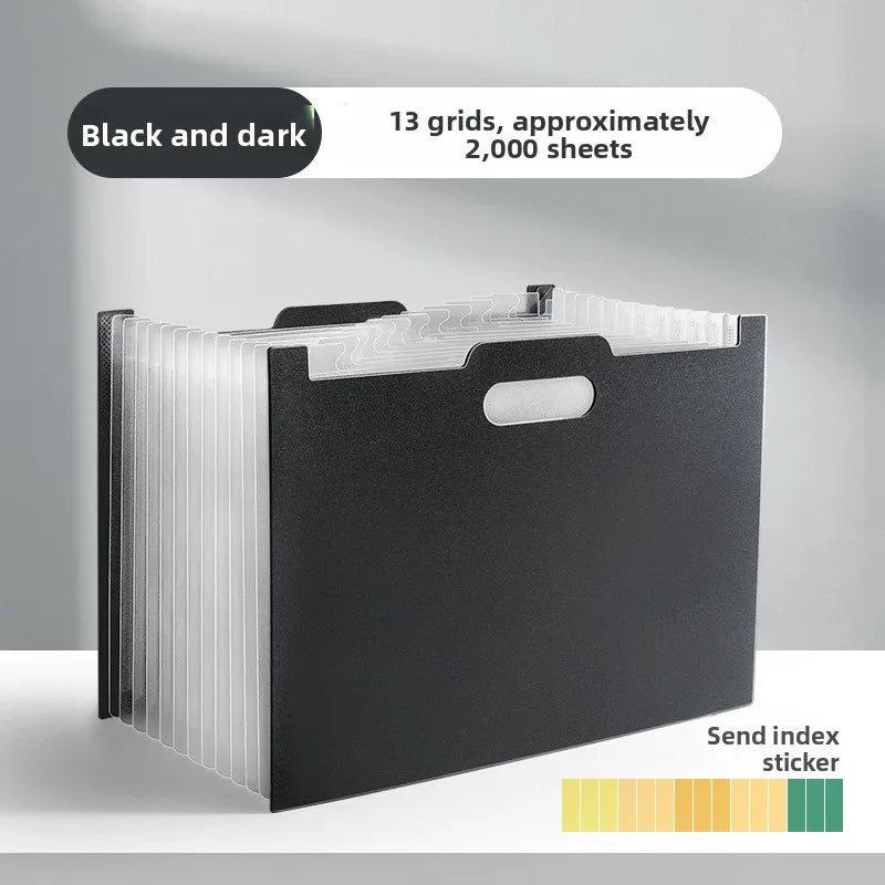Large Capacity A4 Accordion File Organizer, Multi-Layer PP Document Folder, Desktop Standing Storage Bag with Handle