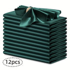12pcs Silky Satin Dinner Napkins 30x30cm Polyester Square Table Napkins for Wedding Banquet Restaurant Birthday Party Decor