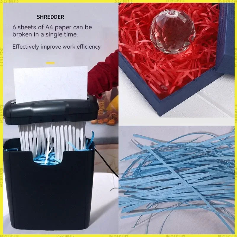 Small Size  Mini A4 Shredder Grinder For Office Household Paper Cutter Gear Electric Automatic Bill Shredder Office Electronics