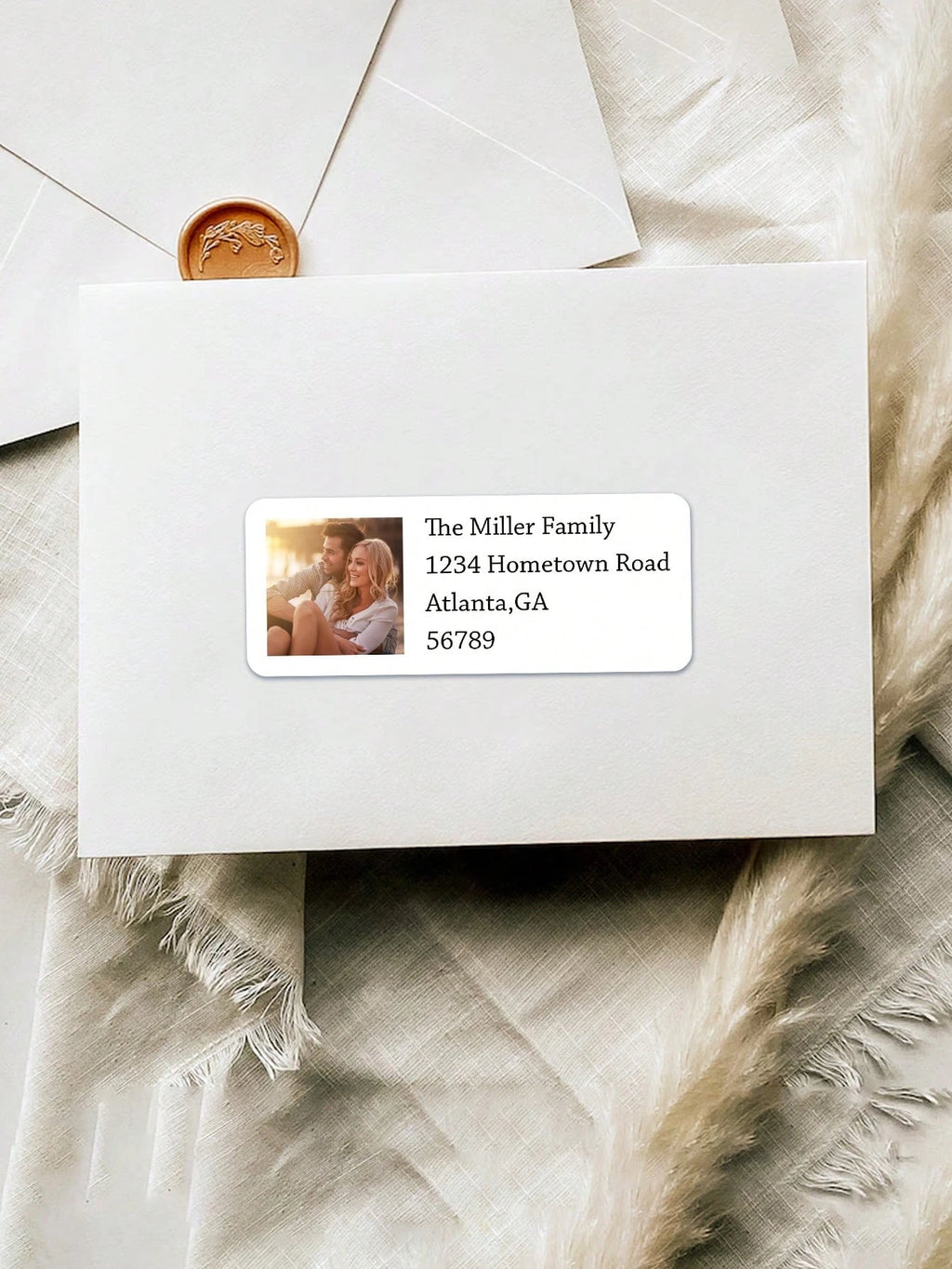 56-560Pcs Personalized Return Address Labels Photo, 6.35*2.54CM Custom Photo Or Information Mailing Labels For Envelope