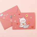 10pcs Japanese Cute Style Paper Envelopes Bear Rabbit Blessing Thank Envelope Cartoon Decoration Letter Paper Greeting Gift Card