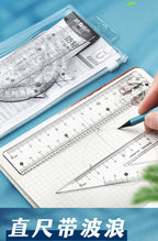 M&G Sets of Rulers, Non-Stick Eraser Crumbs, Straightedge, Protractor, Trigonometers, Acrylic Sets of Rulers, 4-Piece Set for St