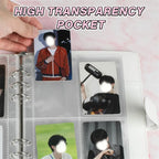 A5 Notebook Photocard Binder 25pcs Page(4 Grids)  PU Leather Loose Leaf Organizer Photo Binder Book Kpop Photo Albums Idol Cards