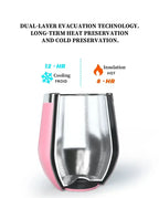 360ml Stainless Steel Eggshell Wine Tumbler Double Wall Vacuum Insulated Cup for Coffee Tea Office Home Travel