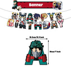 My Hero Academy Birthday Party Decoration Disposable Tableware Cup Tablecloth Balloon Backdrop Cake Topper Baby Shower Supplies