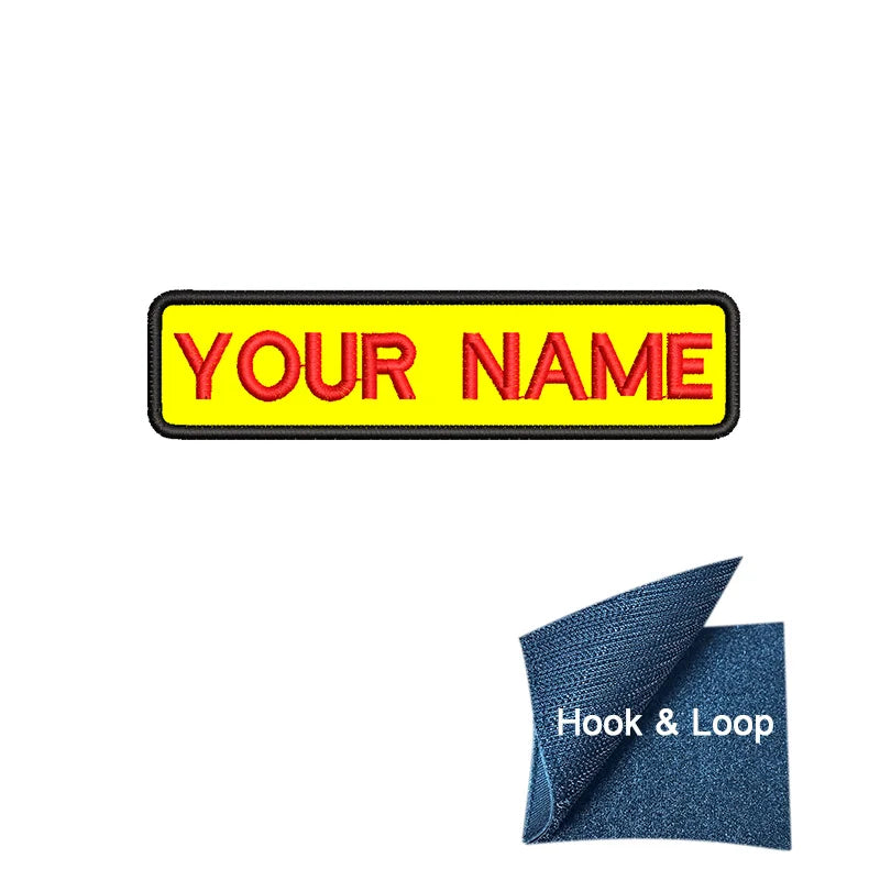 1PC 10cmX2.5cm Custom Personalized Name Embroidered Patch Number Stripes Badge Tags Armband Iron On Backing Hook & Loop Backing