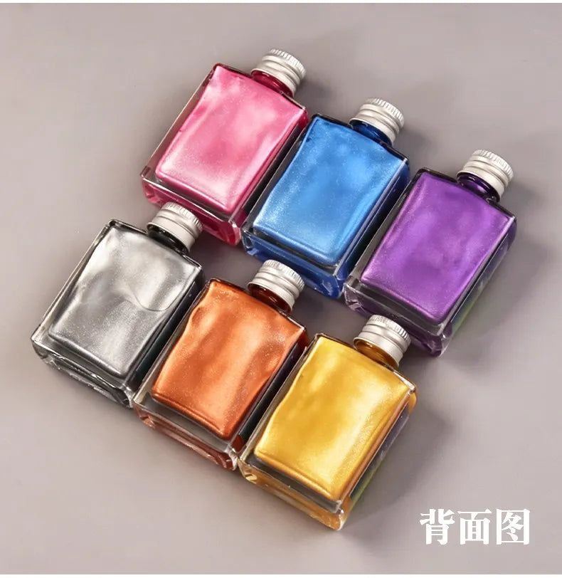 30ml Sheen Gold Calligraphy Ink Pearlescent Shimmer Metallic Mineral Based Chinese Brush Pen Sumi Ink