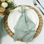 10pcs 32x32cm Wholesale terracotta Gauze Cotton Napkin Reusable Tea Towel Wedding Party Christmas Table Decor Retro Burrs napkin