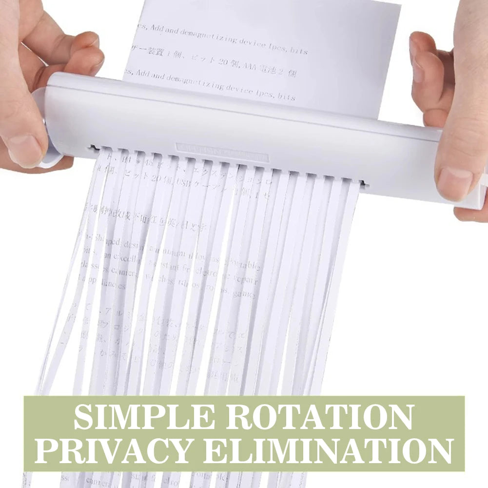 Portable Handheld Paper Shredder Lightweight Strip Cutting Machine For Students