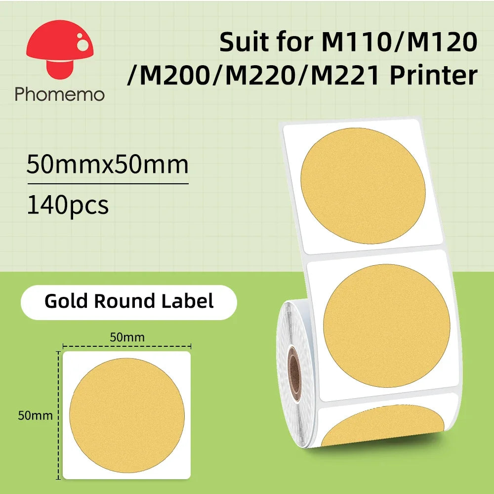 Phomemo Label For M110/M220/M221 Mini Printer Portable Thermal Label Stickers Self-Adhesive Waterproof Label Maker Sticker New