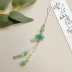 New Chinese-style Handmade Beaded Lotus Pendant Key Chains Mobile Phone Chain for Women Men Ethnic Charm Jewelry Accessory Gift