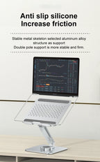 360° Rotatable Stand Metal Aluminum For Laptop Holder Adjustable Anti-Slip Silicone Base Stability for Tablet ﻿Portable Monitor