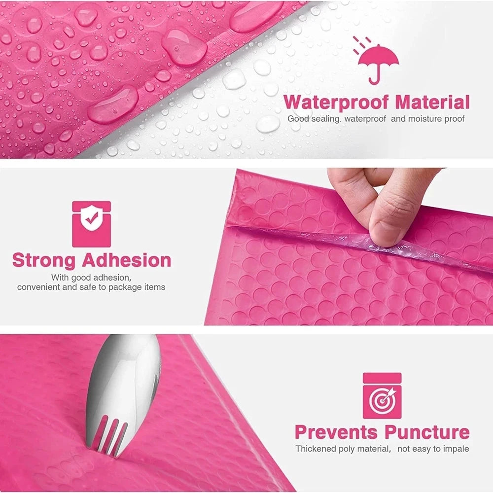 Bubble 100 Pcs Envelopes for Shipping Bags Padded Envelopes for Packaging Seal Mailing Gift Padding Purple and Pink Green