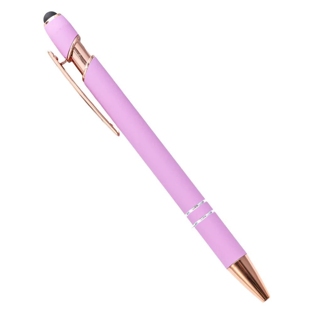 5-10 Pack 2-in-1 Stylus Pen, Retractable Ballpoint Pen w/ Stylus Tip for Touch Screen, Metal, 1.0mm Black Ink